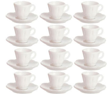 Dollhouse Miniature Cups & Saucers, 12 Pkg